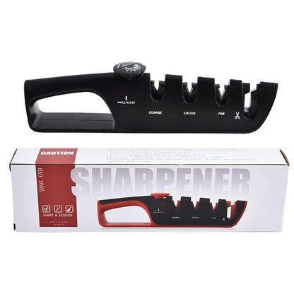 4 In 1 Scissors Sharpener Tool Knife Sharpeners With 6 Adjustable Angle For Kitchen Black