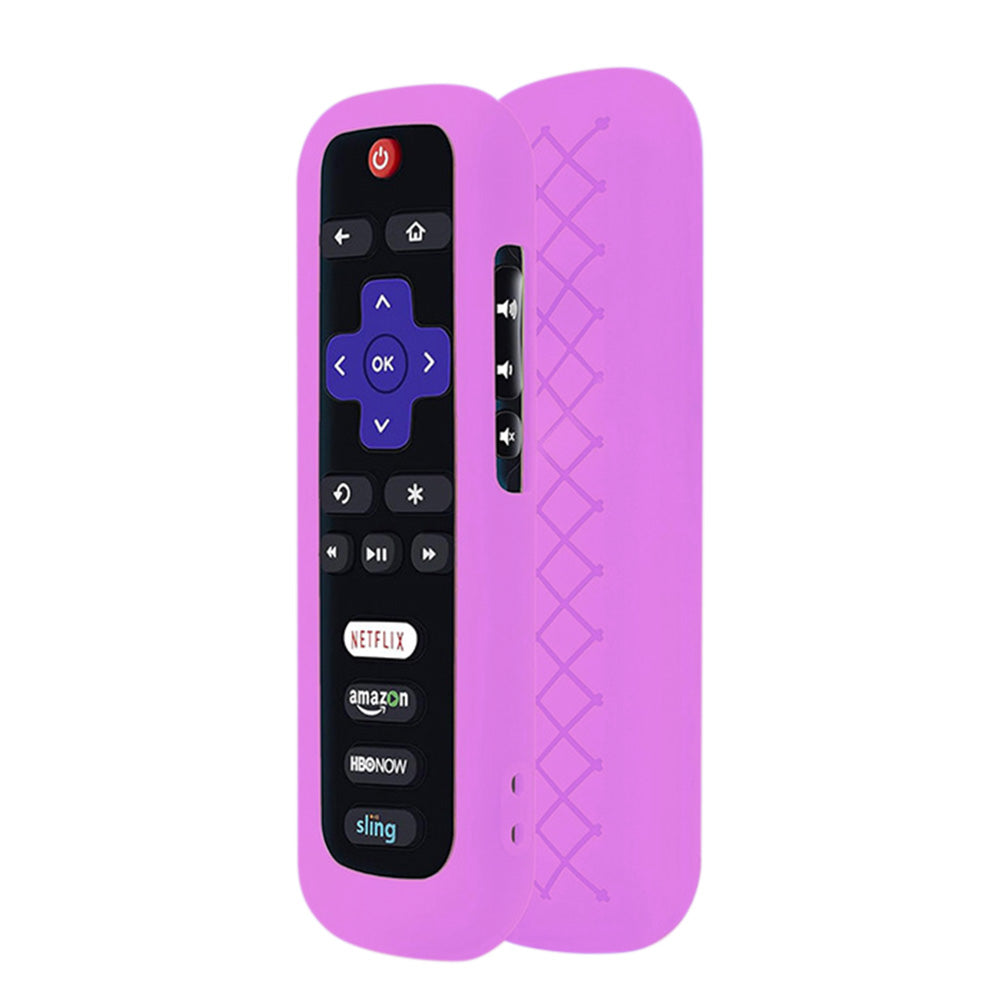 2 Pack Glow in The Dark Silicone Case Cover for Roku TV Remote -Purple