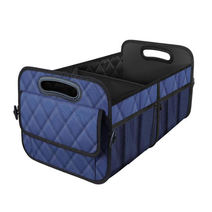 55L Foldable Car Trunk Organzier 6-Pocket Storage Box for Home Car Office Blue