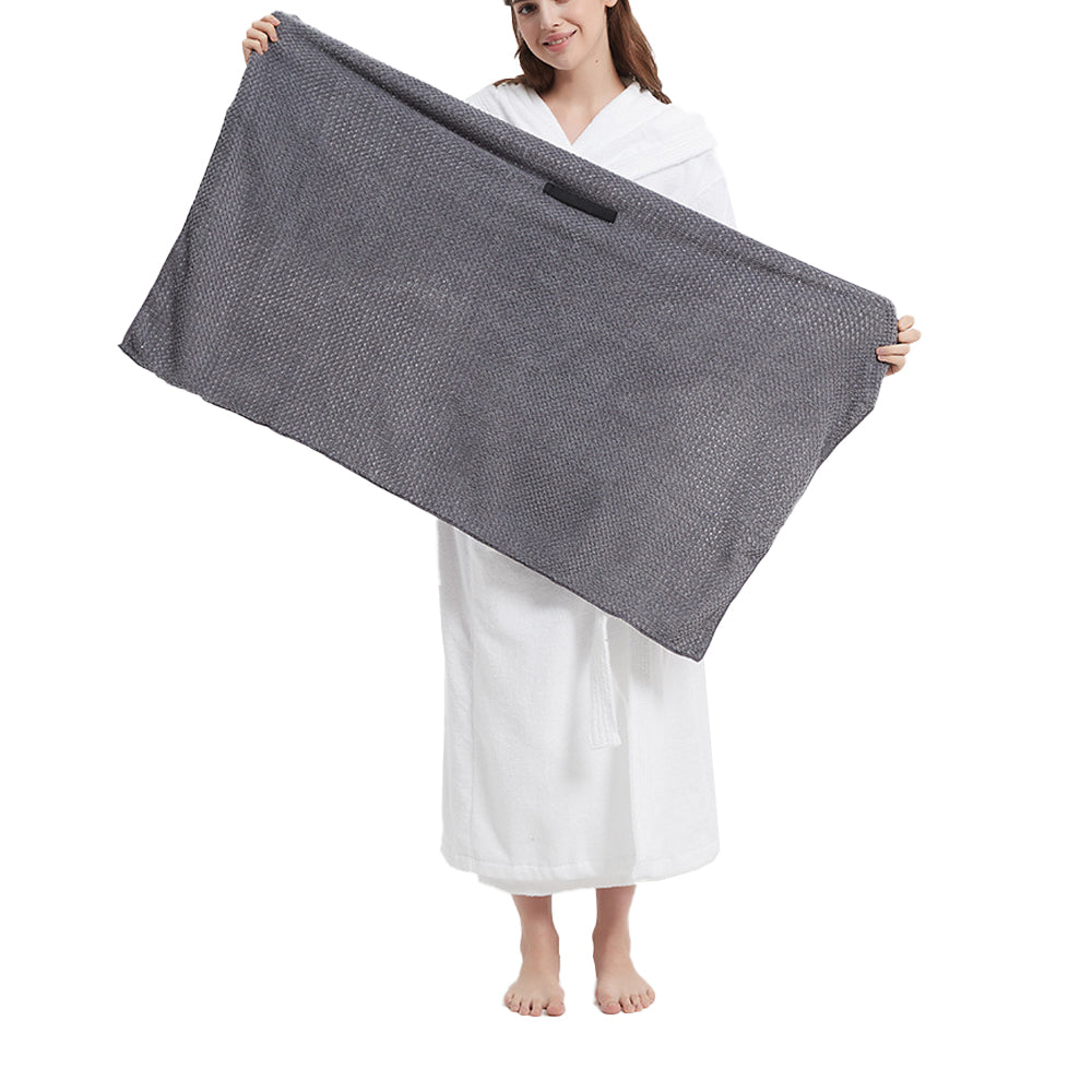 Microfiber Hair Drying Towel Hair Turbans with Elastic Strap Gray