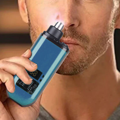 Portable Electric Nose Hair Trimmer Rechargeable Ear Nose Hair Trimmer for Men Women Blue