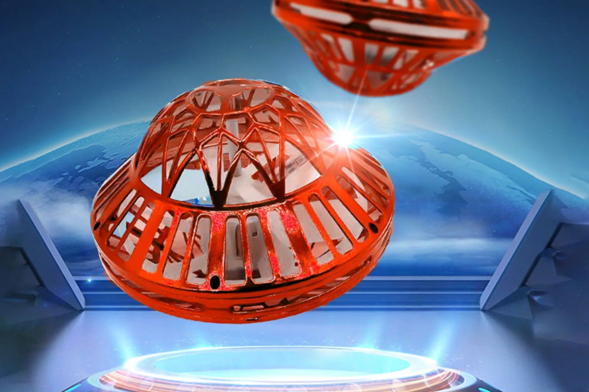 Flying Orb Ball Toy Galaxy Boomerang Hover Ball with LED Light -Red