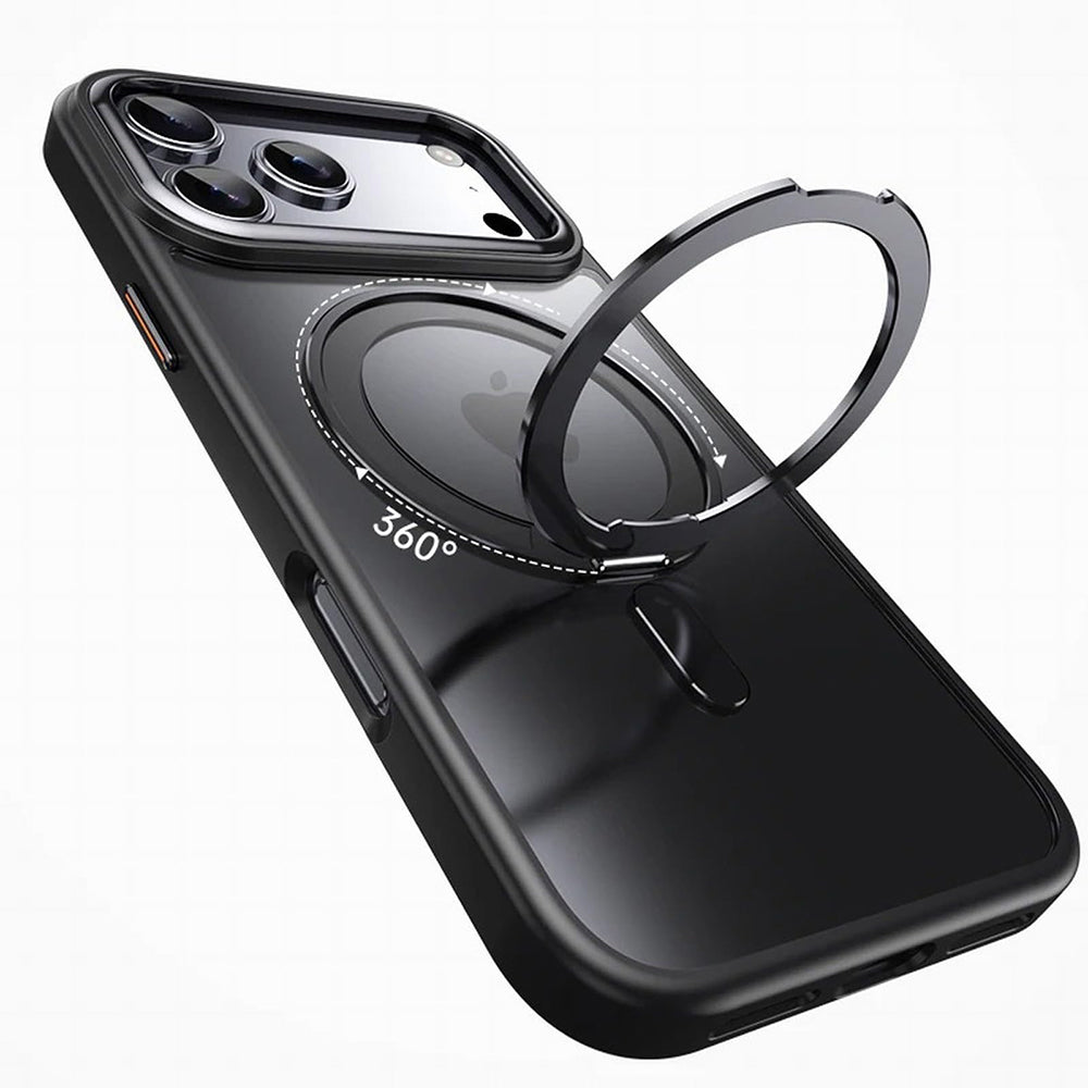 360 Degree Rotating Stand Case for iPhone 18Pro 17Pro - Black