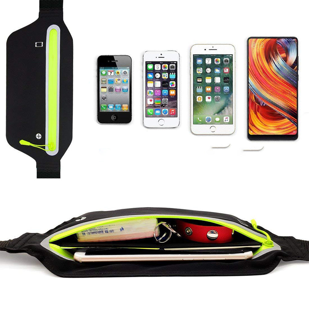 Sport Waist Bum Slim Belt Bag forJogging Running Hiking Zipper Fanny Pack Pouch Black