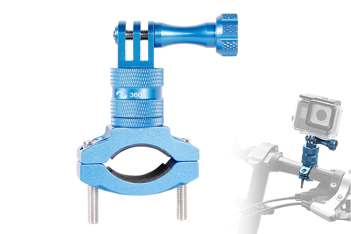 2Pcs Aluminum Bike Handlebar Mount Bicycle Mount for GoPro Hero 13 12 11-Blue