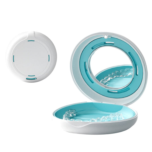 Mouth Guard Case with Mirror Retainer Case Night Guard Storage Box White