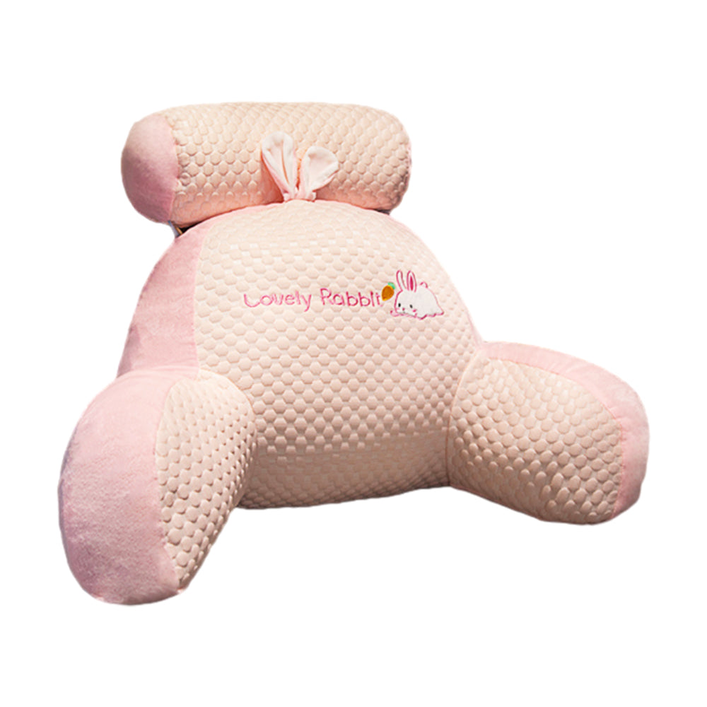 Back Rest Reading Pillow Neck Lumbar Support Pillow Chair Cushion Pink Rabbit