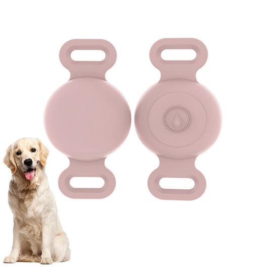 Ultra-Durable Anti-Lost Lightweight Silicone Waterproof Airtag Dog Collar Holder Cat Collar Cover-Pink