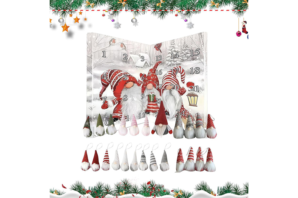 Christmas Gnomes Advent Calendar 2025 24-day Countdown Calendar Dwarf Ornaments-24 Gnome