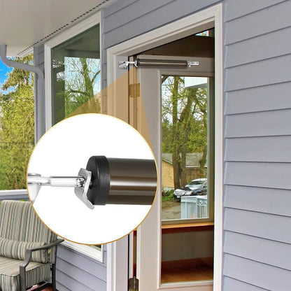 Pneumatic Door Closer with Adjustable Closing Speed Door Shock for Wooden Doors Windows Screen Door Brown
