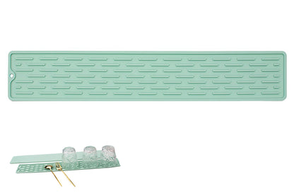 Sink Silicone Faucet Mat Sink Drain Drip Protection Pad for Kitchen-Green