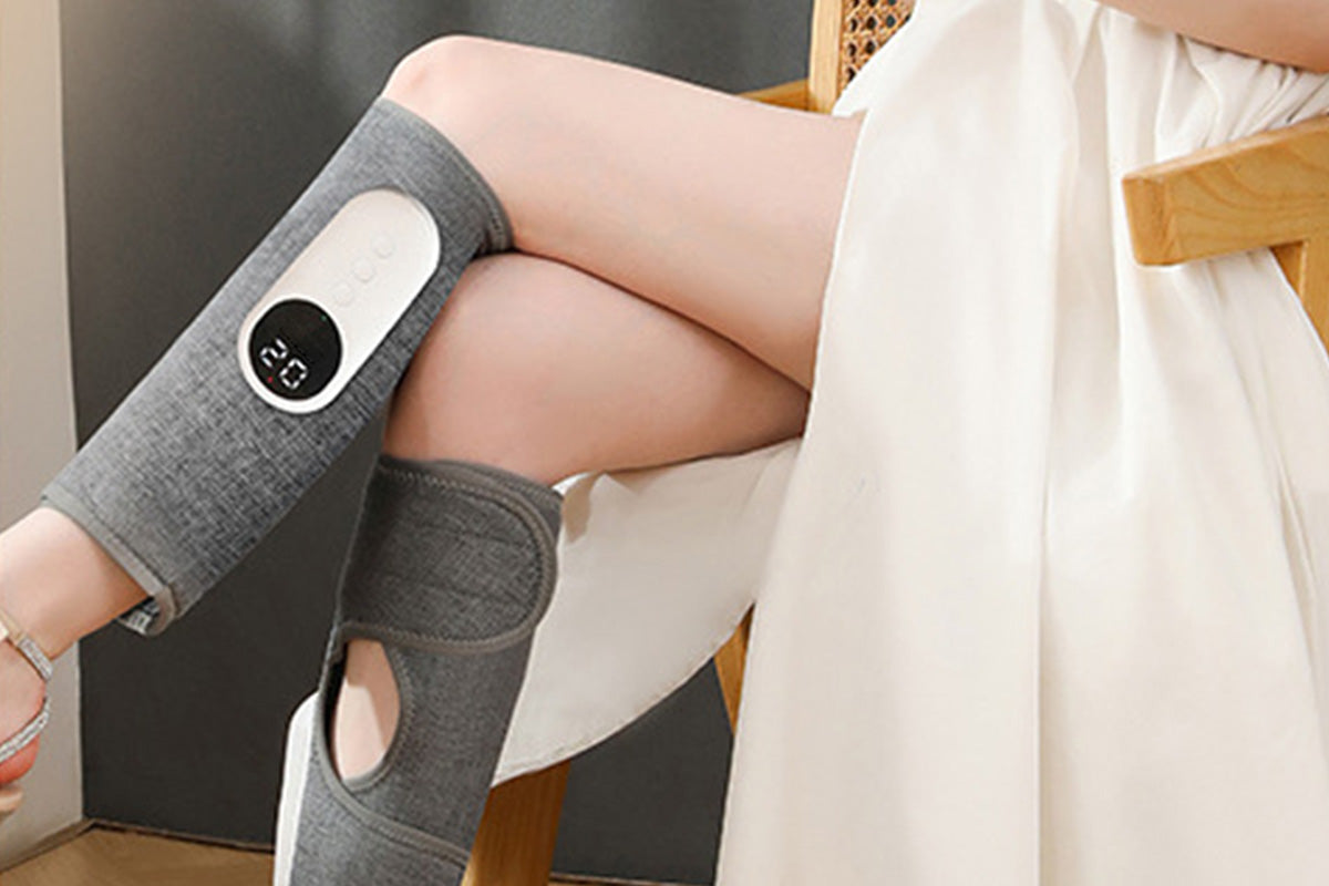 2Pcs Leg Massager Muscles Relax Heated Air Compression Foot Massage for Calf Blood Circulation-Grey