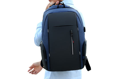 Travel Laptop Backpack with USB Port School Bookbag Fits 15.6 Inch Laptop-Blue