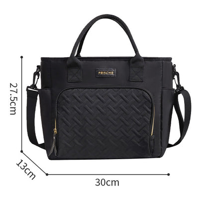 Large Capacity Insulated Lunch Tote Bag - Black