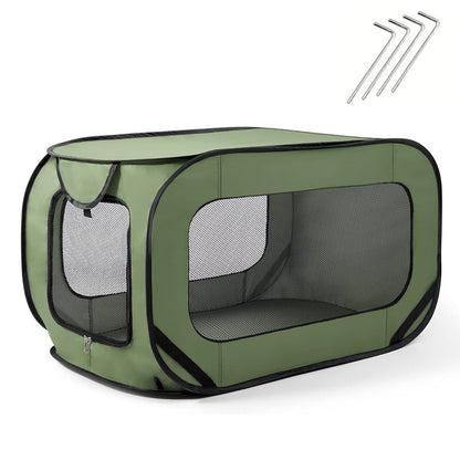 Portable Car Seat Pet Kennel Pop Up Dog Cat Tent Bed Green