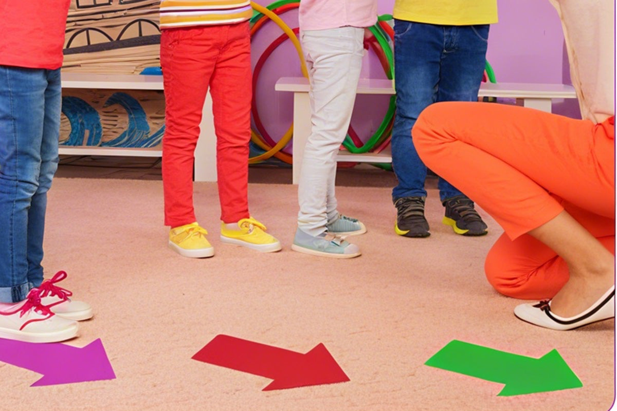 48PCS Carpet Spot Markers Sit Dot Circle Classroom Easy Teach Tool Game for Teachers -Arrow