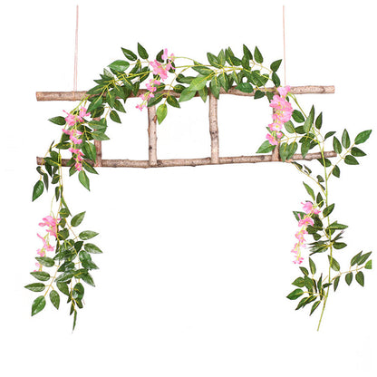 4PCS Artificial Silk Wisteria Vine Hanging Garlands 1.8m for Home & Garden Decoration Pink