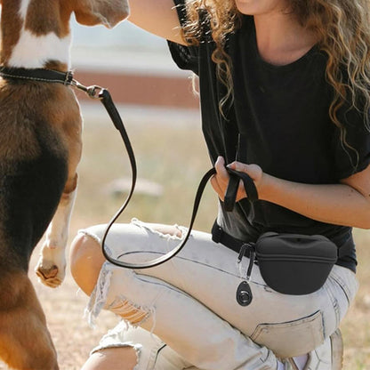 Dog Treat Pouch With Training Clicker Pet Silicone Training Treat Bag Pouch-Black