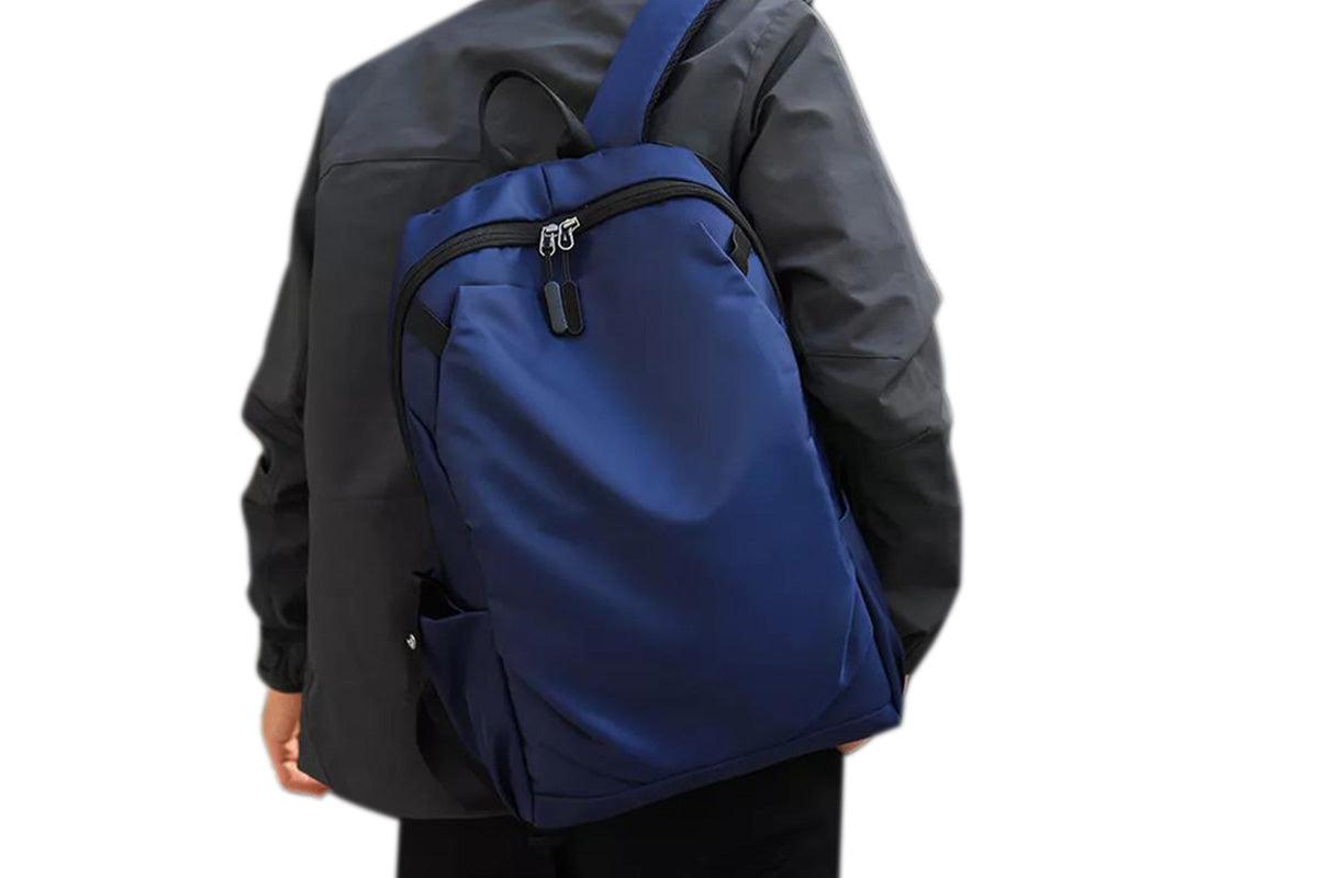 Business Laptop Backpack Anti-Theft USB Charging Port External Headphone Jack for Mens Womens -Blue