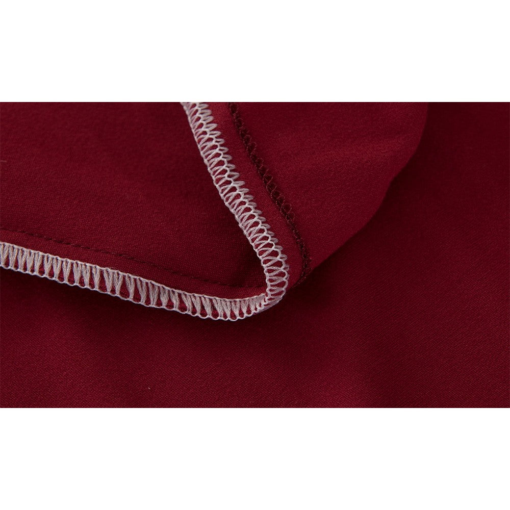 Elastic Stretch Sofa Cover Soft Four-Seater Sofa Cover Non-Slip Sofa Protective Cover -Wine Red