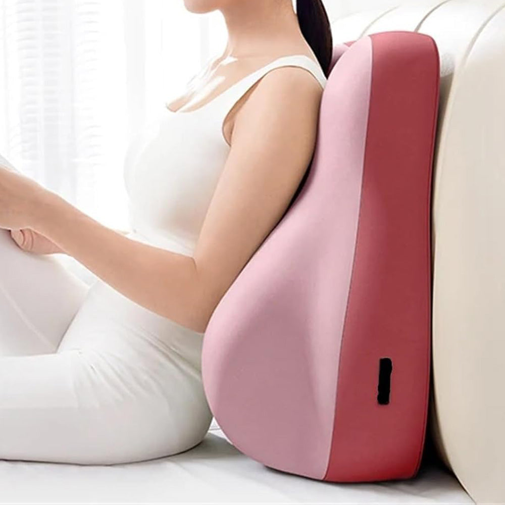 Ergonomic Memory Foam Reclining Pillow Prone Reading Cushion for Bed and Sofa-Pink