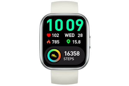 Smart Watch 1.85-Inch Fitness Watch with Heart rate Warning Sleep Monitor Blood Oxygen Calories Physiological Activity Tracker-Grey