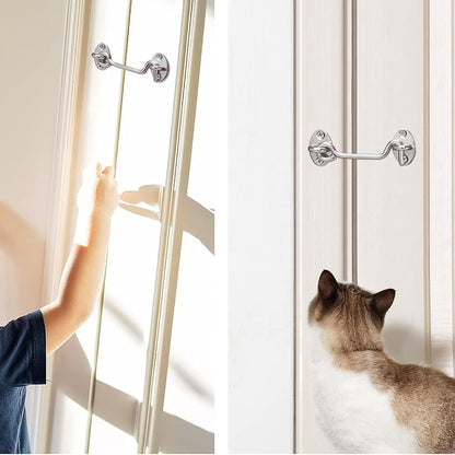 2Pcs Set Window Barn Door Latch Cabin Hook and Eye Brass Gate Shed Lock