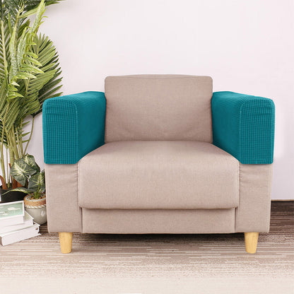 2PCS Universal Chair Arm Protector Covers Armchair Slipcovers Furniture Protector-Blue