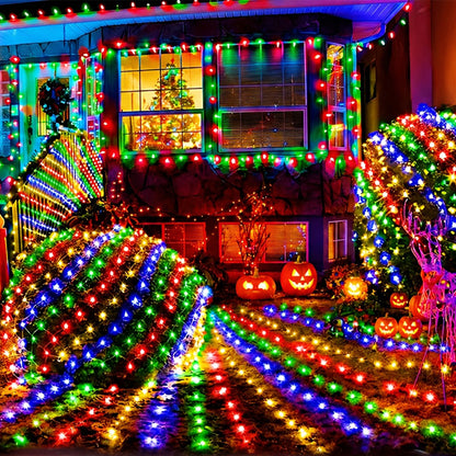 Solar Outdoor Mesh Lights Bush Lights 8 Modes Christmas Net Light - Colorful