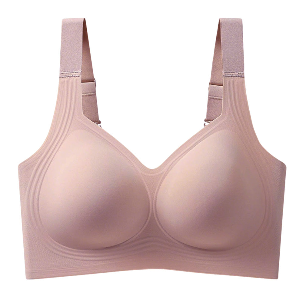 Seamless Wireless Plus Size Bra Full Coverage Comfortable Everyday Support for Women-Red