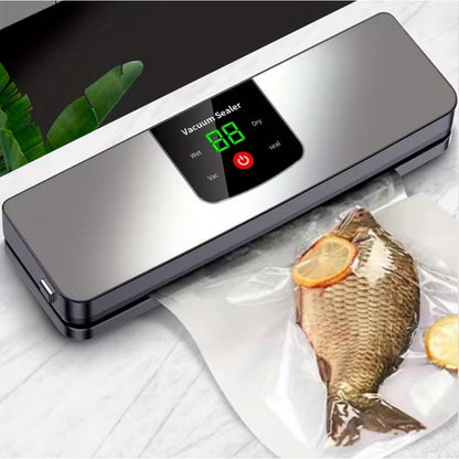 Food Saver Vacuum Sealer Machine Fully Automatic Vacuum Pump With 10 Vacuum Bags-Silver