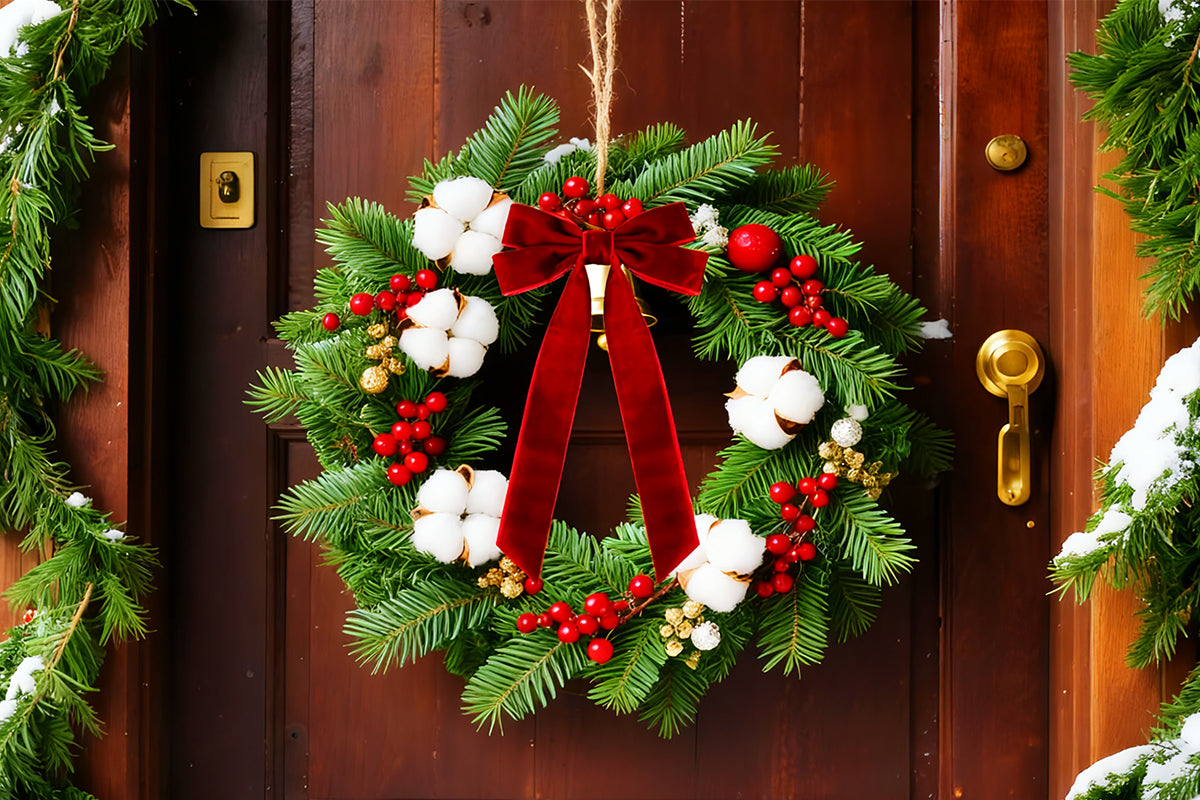 12Pcs Velvet Ribbon Bows for Christmas Tree Vintage Rustic Craft Bows-Red