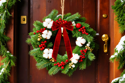 12Pcs Velvet Ribbon Bows for Christmas Tree Vintage Rustic Craft Bows-Red