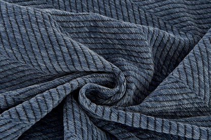 Herringbone Tassel Sofa Throw Cover Large Blanket - Blue