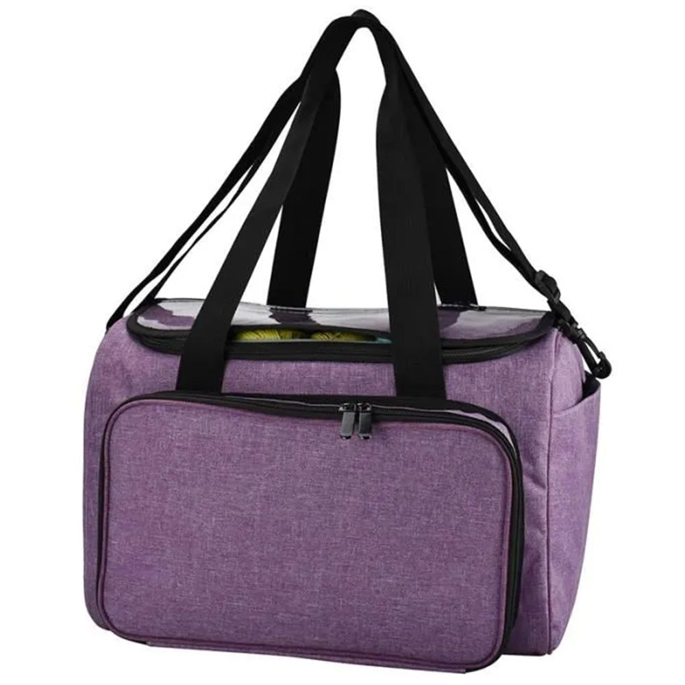 Knitting Storage Bag Wool Tote Crichet Hook Needles Accessories Organizer-Purple