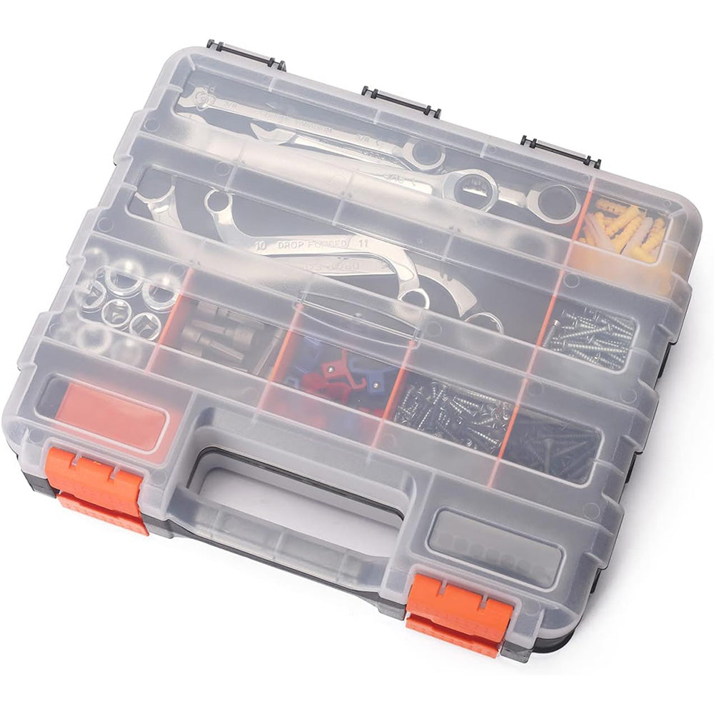 34 Grid Double Sided Tool Organizer Box for Screws Nuts - Orange