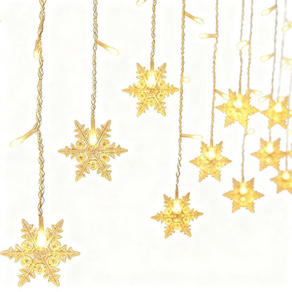 4m Waterproof Curtain String Lights for Christmas Window & Party Decorations Style 1