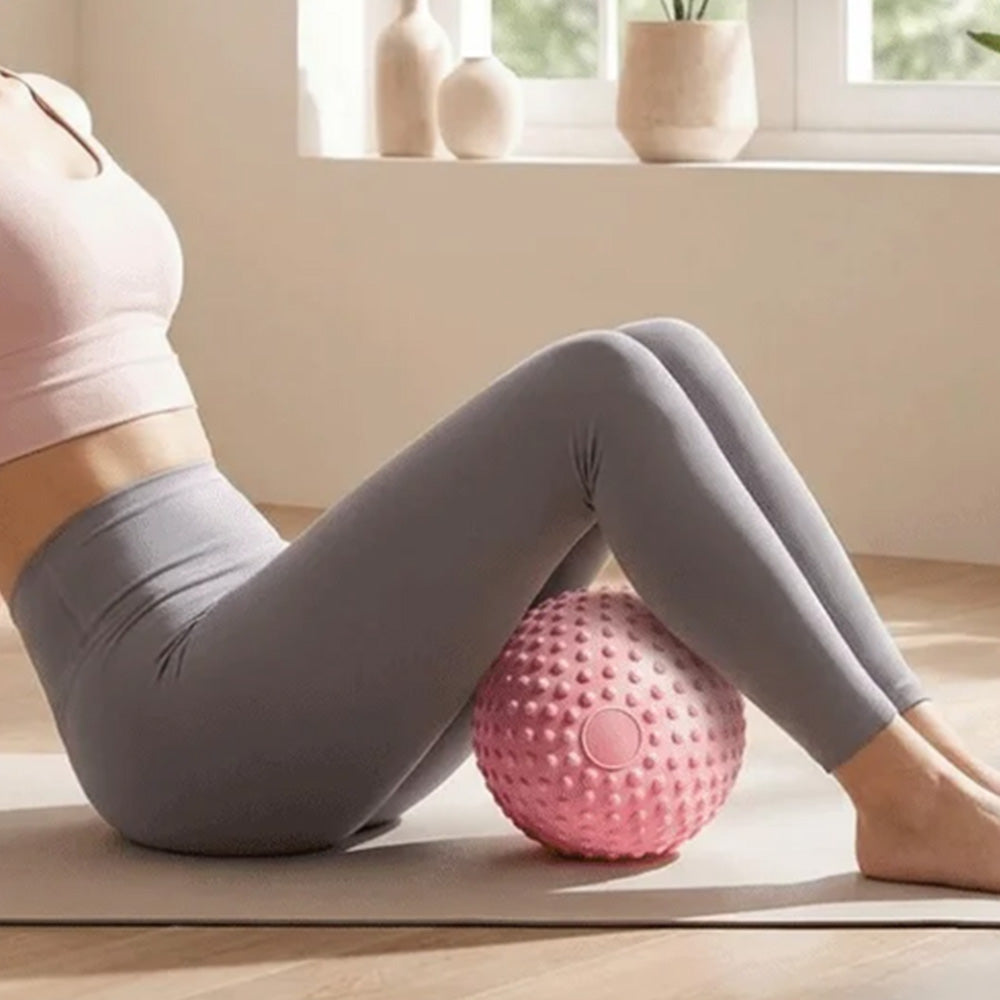 25 cm Thick Inflatable Sitting Stretching and Balance Ball-Pink