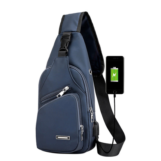 Men Chest Bag Shoulder Backpack Cross Body Satchel Travel Sling   Bag Blue