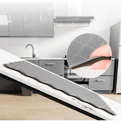 2Pcs PVC Kitchen Mat Set-Grey