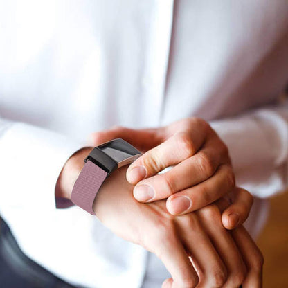 For Fitbit Charge 5 Replacement Stainless Steel Magnet Strap Milanese Band Pink