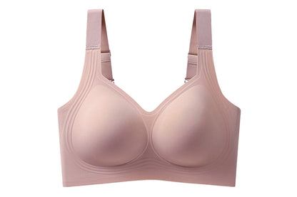 Full Coverage Seamless Wireless Plus Size Bra - Red