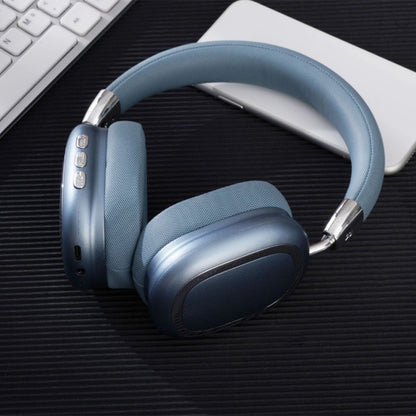 Bluetooth 5.3 Wireless Headphones Stereo Earphones Over Ear Headset Blue
