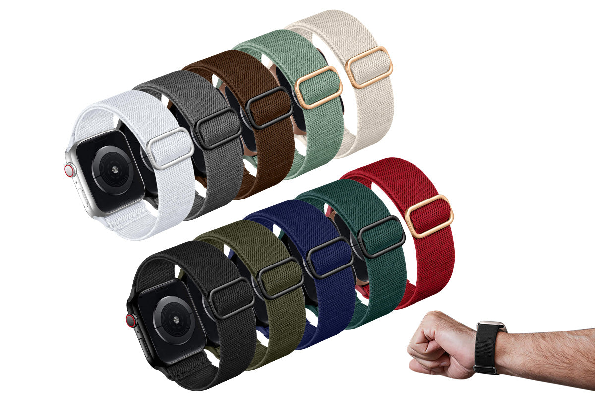 10Pcs Stretchy Nylon Bands Compatible with Apple Watch Band