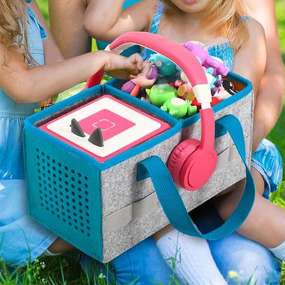 Portable Felt Cloth Storage Bag for Kidsâ€?Musical Speakers Blue