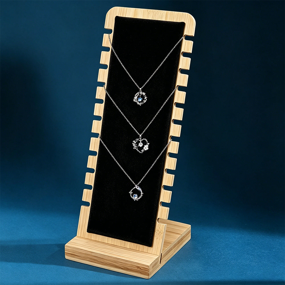 Bamboo Necklace Display Stand for Vendor- Black