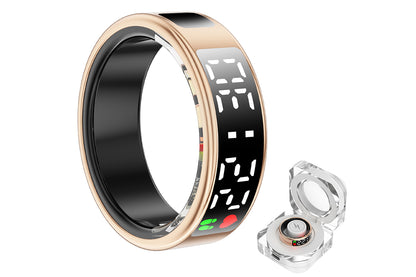 Smart Ring Health Ring Fitness Tracker Ring for Heart Rate Blood Oxygen-Champagne Gold
