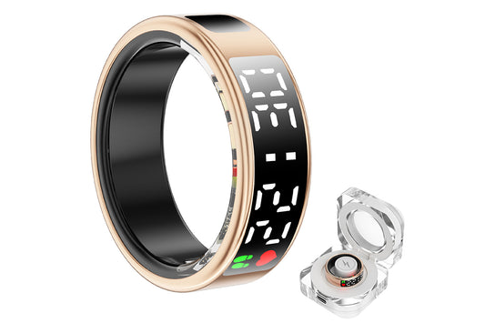 Smart Ring Health Ring Fitness Tracker Ring for Heart Rate Blood Oxygen-Champagne Gold
