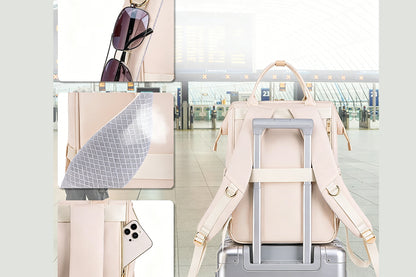 2-in-1 Laptop Lunch Backpack - Beige