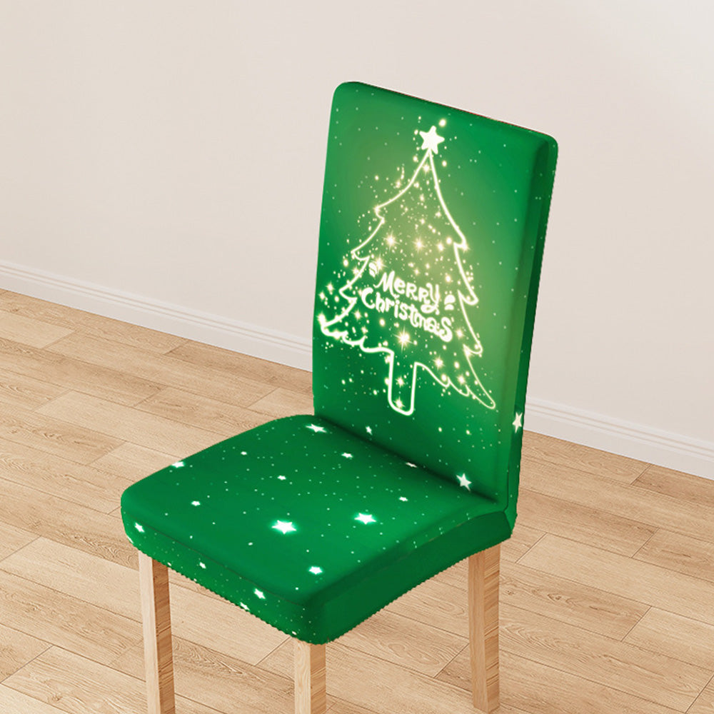 Christmas Chair Cover Slipcovers for Dining Chairs, Holiday Party Decoration Style 3